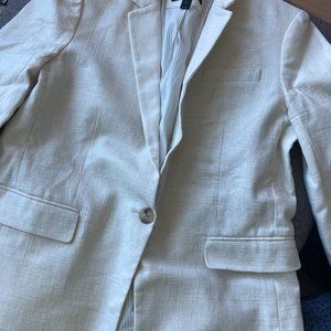 J.Crew Women's Regent Linen-Blend Metallic White Blazer - Great Condition